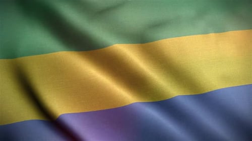 Offizielle Flagge von Gabun im Wind in Zeitlupe wehend