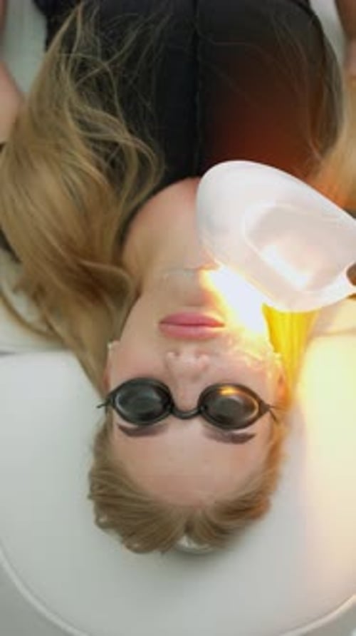 Patient Undergoes Laser Treatment of Face During Cosmetic Skin Procedures