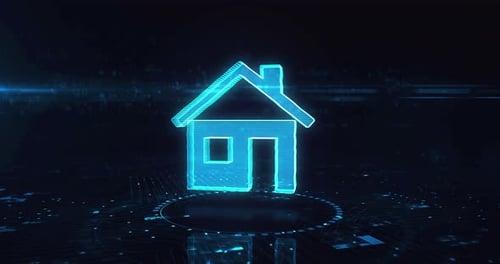 Futuristic Smart Home Digital Icon Reveal