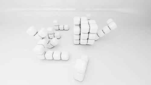 Runde rotierende Würfel Weiß