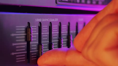 Hand Adjusting Graphic Equalizer for Sound Design