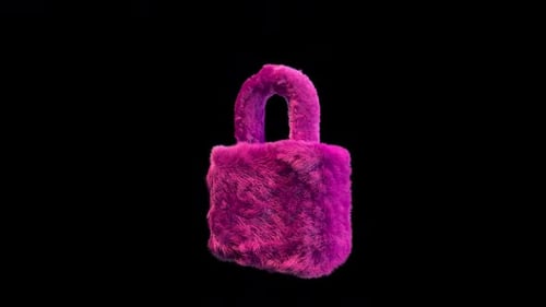 Plush Lock Social Media Icon Alpha Loop