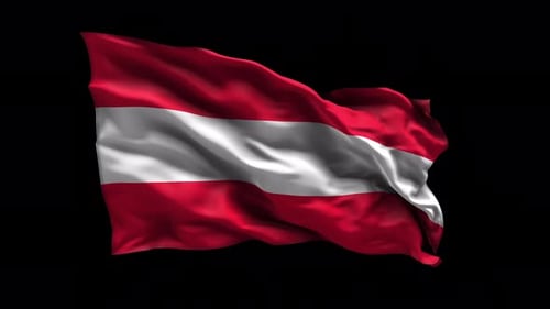 Realistic Waving Austrian Flag Animation