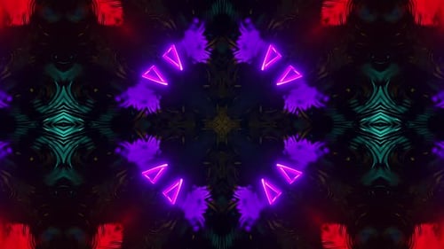 Colorful abstract design with star in the center. Kaleidoscope VJ loop
