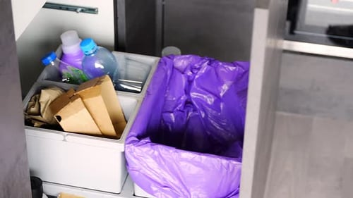 Recycling and Waste Bins in Kitchen Drawer System
