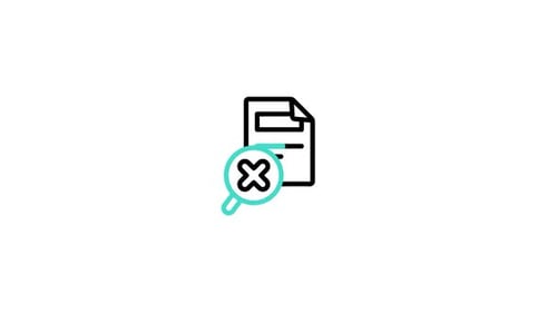 Animated Flat Design Document Search Error Icon
