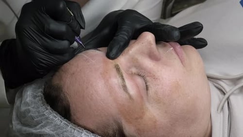 Eyebrow Tattoo Cosmetic Procedure Close Up