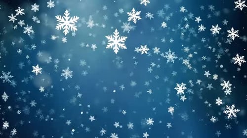 Falling Snowflakes on a Blue Background