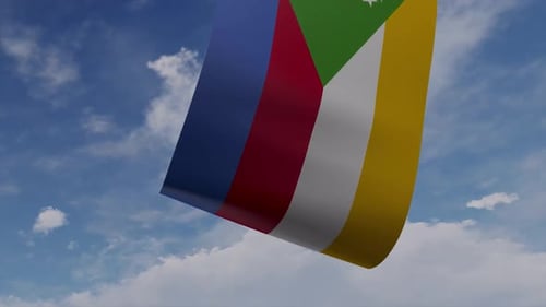 Drone tirant le drapeau des Comores