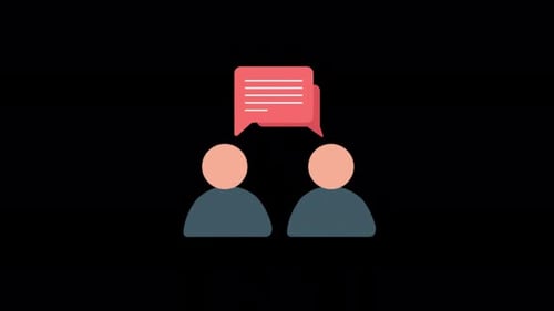 Animated Flat Design People Talking with Speech Bubble