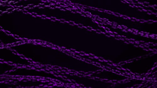 Abstract Glowing Purple Chains Flowing Background Loop