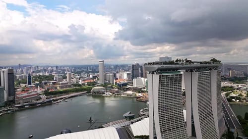 Aerial view of Marina Bay Sands, Singapore.