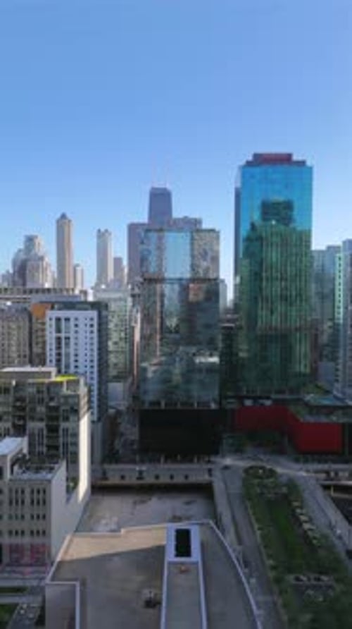 Scenic Cityscape with Modern Buildings and Clear Sky