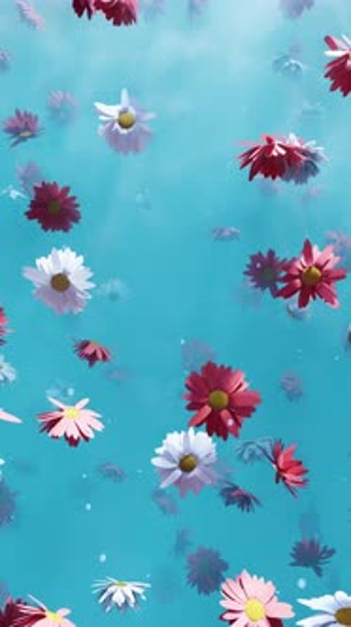 Falling Flowers Dynamic Vertical Loop Background