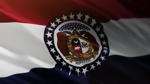 Missouri State Flag Waving Animation Loop