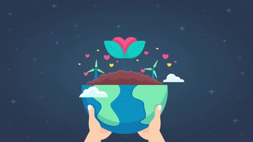Hands Holding Earth to Save Planet