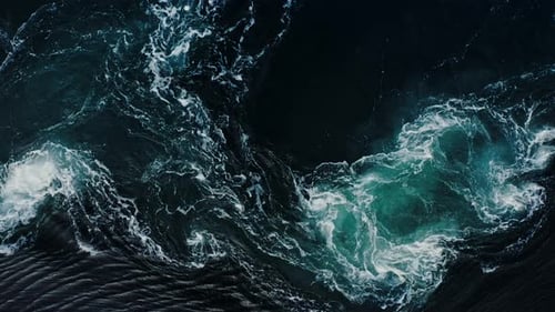 Waves of Water of the River and the Sea Meet Each Other During High Tide and Low Tide
