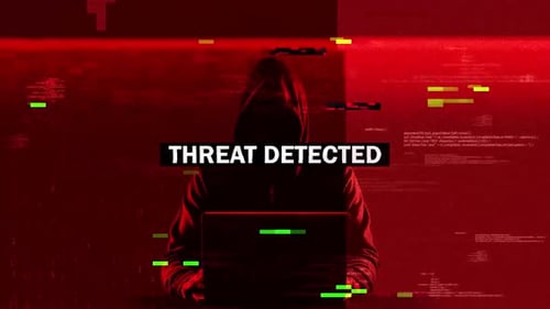 Threat Detected Warning Text On No Signal Background