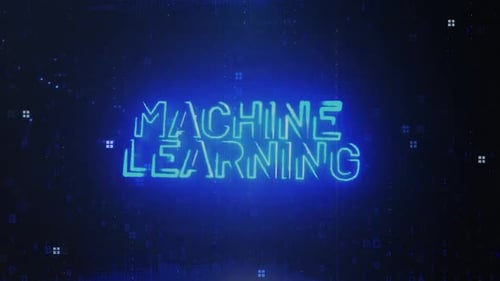 Machine Learning Word On Technology Background