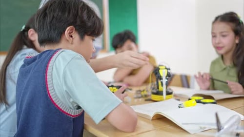 Children Learning Robotics in Classroom Environment