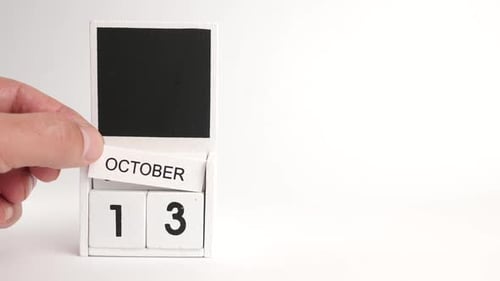 Calendar Showing October 13th Date on White