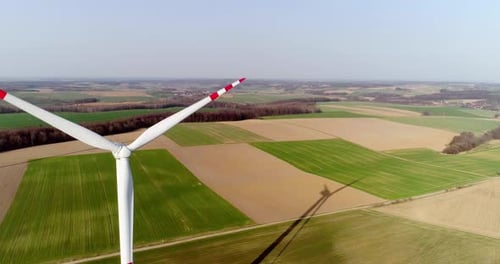 Renewable Energy Large Windmills With Blades Ecology Wind Turbines Aerial View
