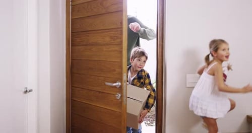 Family Moving into New Home