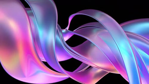 Abstract Iridescent Waves Liquid Flow Seamless Loop
