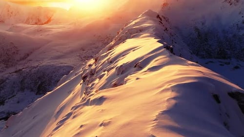 Stunning Aerial View of Norway s Snow Capped Mountains and Scenic Landscapes