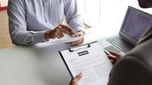 Business situation job interview concept. Business find new job.