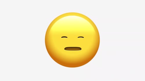 Animated Yellow Emoji Face Changes to Neutral Expression