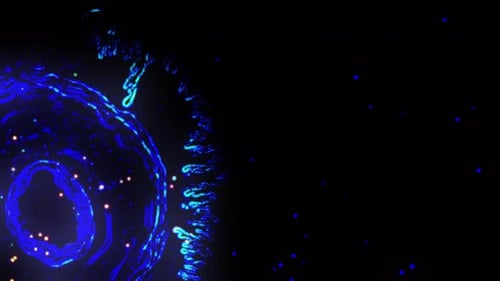 Close-up of neon fluids mixing in abstract motion, showcasing dynamic, colorful energy