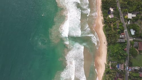 Sri Lanka Talalla beach Indian Ocean South Asia aerial drone exotic holiday destination