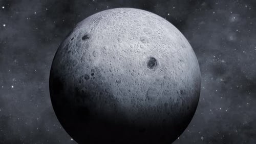3d Moon Planet On Space Star Galaxy View