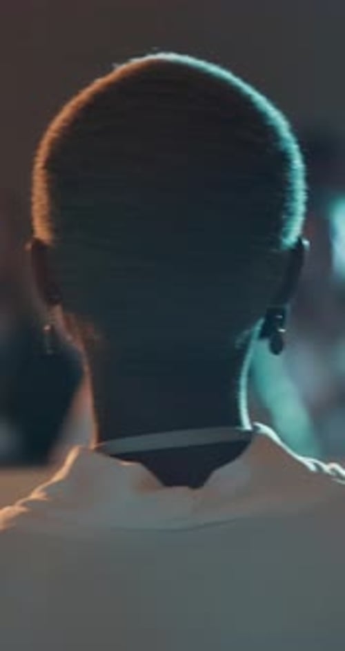 Back Of Head in a Crowd at Night