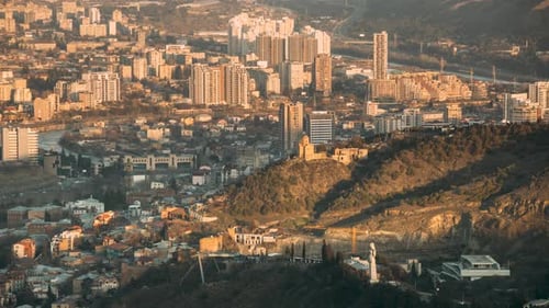 Tbilisi Georgia Residential Quarters Time Lapse Timelapse Time Lapse Timelapse Elevated View