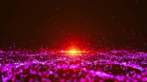 Abstract Digital Particle Wave Background Loop with Glowing Light