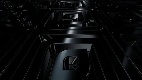 Abstract Shiny Dark Geometric Looping Pattern