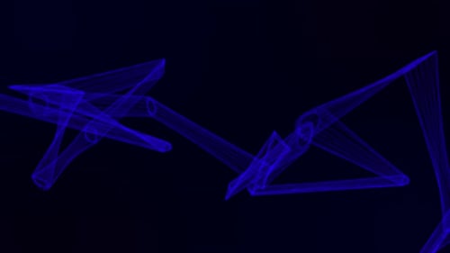 Abstract Blue Digital Lines Flowing Background Animation