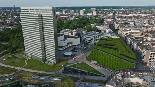 Aerial view of Modern architecture buildings , Düsseldorf , Germany