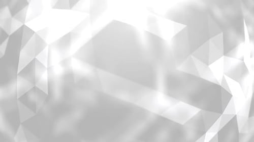 abstract white background with motion triangles and polygons.