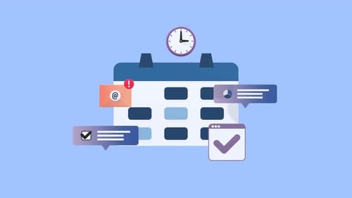 Schedule Planning and Time Management Concept Animation with Calendar.