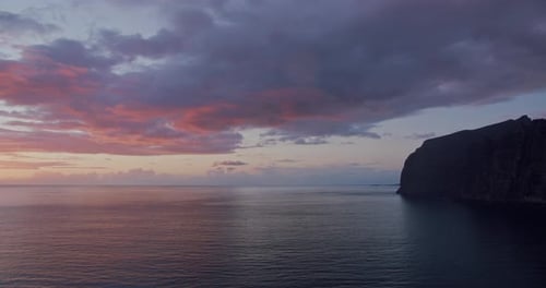 Los Gigantes during Sunset - Tenerife, Canary Islands, Spain. Volcanic beach in the Canary Islands