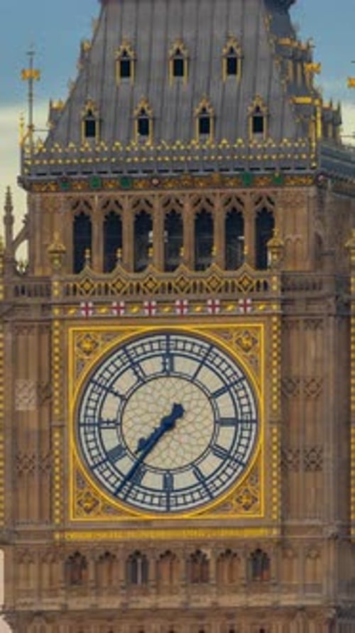 Big Ben Clock in London England in Vertical