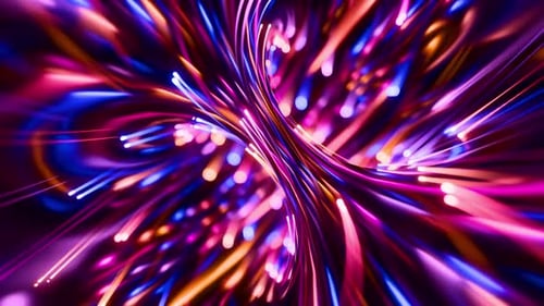 Vibrant Neon Light Trail Vortex Loop with Futuristic Swirling Motion Energy. Looped animation
