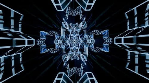 Tunnel abstrait de rendu 3D, animation infinie, boucle vj sans fin