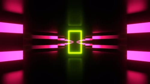Pink And Light Green Simple Infinity Sci Fi Neon Tunnel Background Vj Loop I 4K