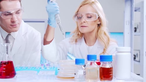 Scientists Conducting Medical Research in Bright Laboratory