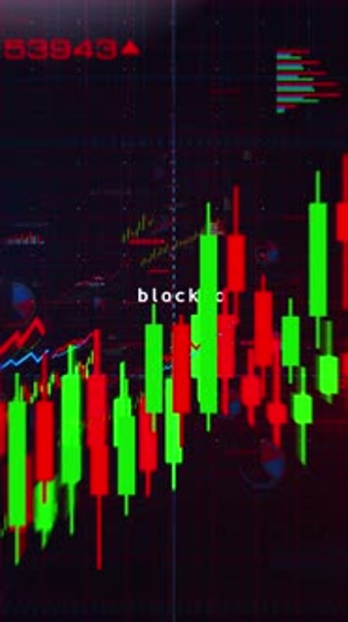 Bitcoin charts and graphs diagram vertical video