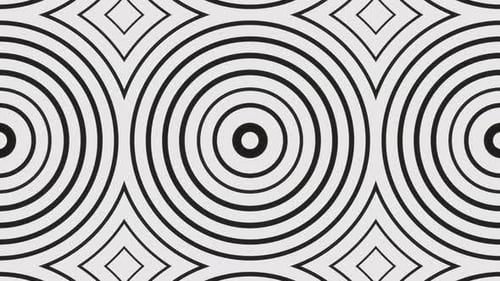 Schwarzer auf weißem abstraktem lockigem Musterhintergrund Vj Loop-Animation in 4K